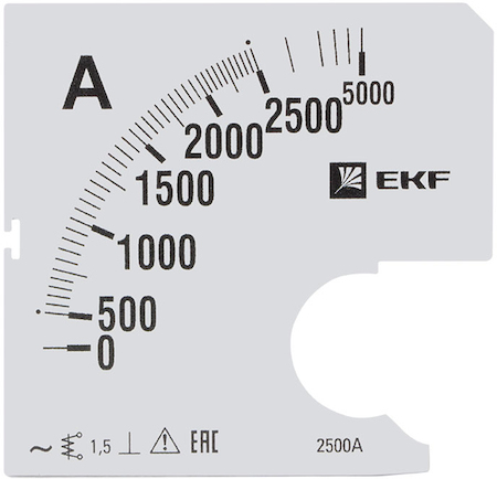 s-a961-2500 Шкала сменная для A961 2500/5А-1,5 EKF PROxima