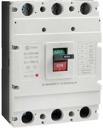 mccb99-800-800mi Выключатель автоматический ВА-99МL 800/800А 3P 50кА EKF Basic