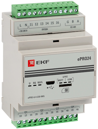 ePRO-6-4-230-WG Контроллер базовый ePRO удаленного управления 6вх4вых 230В WiFi GSM EKF PROxima