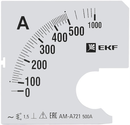 s-a721-500 Шкала сменная для A721 500/5А-1,5 EKF PROxima