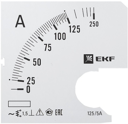 s-a961-125 Шкала сменная для A961 125/5А-1,5 EKF PROxima