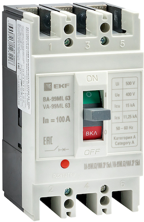 mccb99-63-100mi Автоматический выключатель ВА-99МL   63/100А 3P 15кА EKF Basic