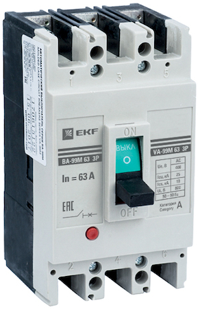 mccb99-63-16m Выключатель автоматический ВА-99М   63/16А 3P 25кА EKF PROxima