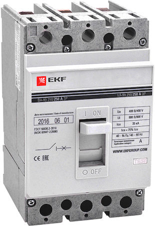 mccb99-250-80 Выключатель автоматический ВА-99  250/ 80А 3P 35кА EKF PROxima