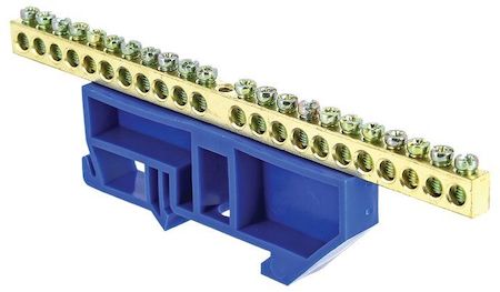 sn0-63-22-d Шина "0" N (6х9мм) 22 отверстия латунь синий изолятор на DIN-рейку EKF PROxima
