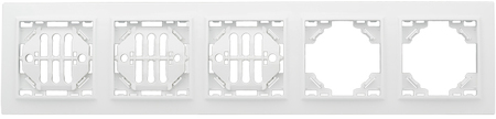 ERM-G-305-10 Рамка 5-местная горизонтальная Минск белая EKF