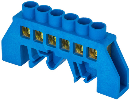 sn0-125-6-dn-r Шина "0" N (8х12мм) 6 отверстий латунь синий нейлоновый корпус комбинированный розничный стикер EKF PROxima