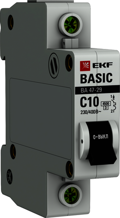 mcb4729-1-10C Автоматический выключатель 1P 10А (C) 4,5кА ВА 47-29 EKF Basic