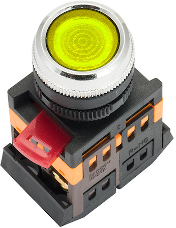 ablfs-22-y Кнопка ABLFS-22 с подсветкой желтая NO+NC 230В EKF PROxima