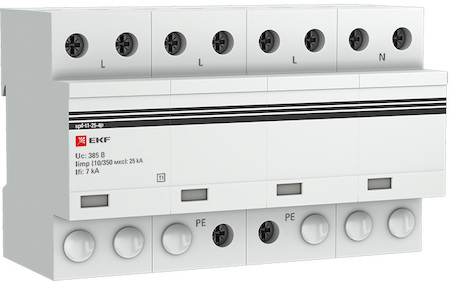 spd-t1-25-4p Устройство защиты от импульсных перенапряжений Тип 1 Iimp 25kA (10/350?s) 4P EKF