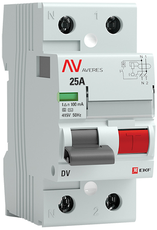 rccb-2-25-100-g-av Устройство защитного отключения DV 2P  25А/100мА (G) EKF AVERES