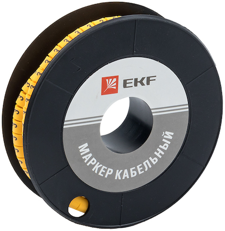 plc-KM-4-3 Маркер кабельный 4,0 мм2 "3" (500 шт.) (ЕС-2) EKF PROxima