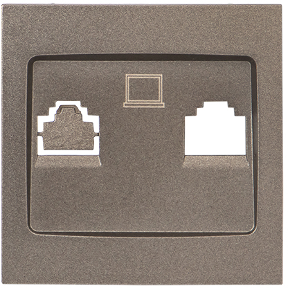 ESK02-L-035-60 Валенсия лицевая панель розетки RJ-45 2-местная графит EKF PROxima