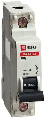 mcb4763-6-1-63C Автоматический выключатель ВА 47-63 6кА, 1P 63А (C) EKF