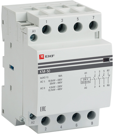 km-3-50-31 Контактор модульный КМ 50А 3NО+NC (3 мод.) EKF PROxima