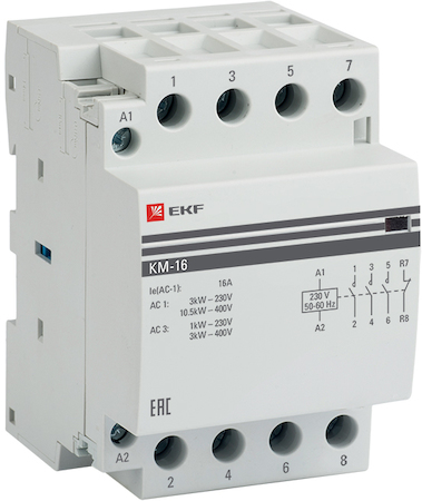 km-3-16-31 Контактор модульный КМ 16А 3NО+NC (3 мод.) EKF PROxima