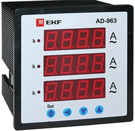 ad-963 Амперметр AD-963 цифровой на панель (96х96) трехфазный EKF  PROxima