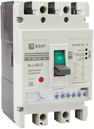 mccb99-100-63me Выключатель автоматический ВА-99М  100/ 63А 3P 50кА с электронным расцепителем EKF PROxima