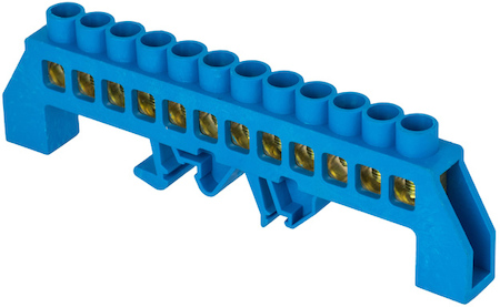 sn0-125-12-dn-r Шина "0" N (8х12мм) 12 отверстий латунь синий нейлоновый корпус комбинированный розничный стикер EKF PROxima