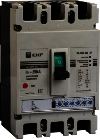 mccb99-250-250me Выключатель автоматический ВА-99М  250/250А 3P 50кА с электронным расцепителем EKF PROxima