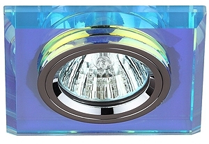 ERA C0043790 DK8 CH/PR Светильник ЭРА декор стекло квадрат MR16,12V/220V, 50W, хром/перламутр