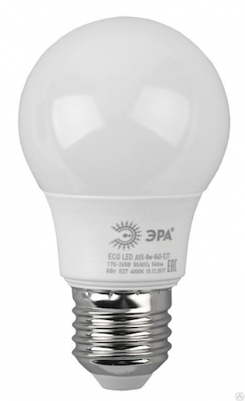 ERA Б0032096 ECO LED A55-8W-840-E27 Лампа ЭРА LED smd A55-8W-840-E27 ECO