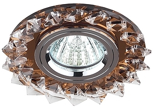 ERA C0043843 DK44 BR/WH/CH Светильник ЭРА декор "острые кристаллы" MR16,12V/220V, 50W, коричневый/прозрачный/хром