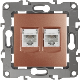 ERA Б0019348 12-3106-14 Эл/ус ЭРА Розетка телефонная двойная 2XRJ11, IP20, Эра12, медь