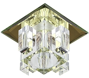 ERA C0043832 DK2 YL/WH Светильник ЭРА декор "хрустальнй куб с вертик столб." G9,220V, 40W, желтый/прозрачный