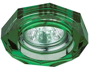 ERA C0045755 DK6 CH/GR Светильник ЭРА декор стекло объемный многогранник MR16,12V, 50W, GU5,3 хром/зелен (50)