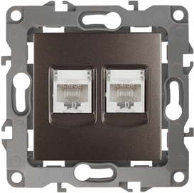ERA Б0019355 12-3108-13 Эл/ус ЭРА Розетка информационная двойная 2XRJ45, IP20, Эра12, бронза