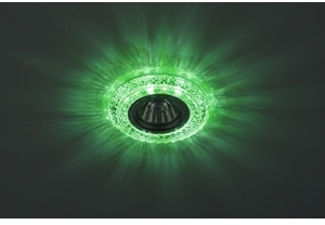 ERA Б0019204 DK LD3 SL/WH+GR Светильник ЭРА декор cо светодиодной подсветкой( белый+зеленый), прозрачный
