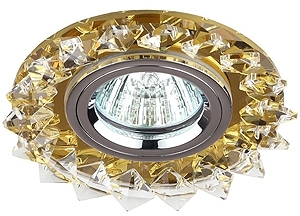 ERA C0043842 DK44 YL/WH/CH Светильник ЭРА декор "острые кристаллы" MR16,12V/220V, 50W, желтый/прозрачный/хром (5/