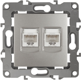 ERA Б0019357 12-3108-15 Эл/ус ЭРА Розетка информационная двойная 2XRJ45, IP20, Эра12, перламутр
