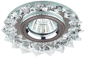 ERA C0043841 DK44 SL/WH/CH Светильник ЭРА декор "острые кристаллы" MR16,12V, 50W, зеркальный/прозрачный/хром (1/1