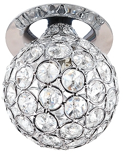 ERA Б0003811 DK61 SL/WH Светильник ЭРА декор  "шар с хрусталем" G9,220V, 40W, серебро/прозрачный (30/360)