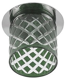 ERA Б0003009 DK54 CH/GG Светильник ЭРА декор  cтекл.стакан "ромб" G9,220V, 40W, хром/серо-зеленый (30)