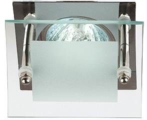 ERA Б0005225 KL16  CH Светильник ЭРА литой  "с квадратным  стеклом" MR16,12V/220V, 50W хром