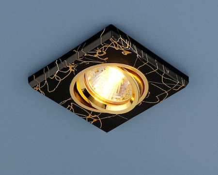 Электростандарт a031552 Точечный светильник Elektrostandard 2080  MR16 черный/золото (Black/Gold) SC