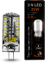 107707103 Лампа Gauss LED G4 AC150-265V 3W 2700K 1/20/200