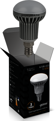 EB106101107 Лампа Gauss LED R50 E14 6.5W 2700K FROST 1/10/100