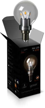 HA105201103 Лампа Gauss LED Globe Crystal Clear 3W E14 2700K 1/10/100