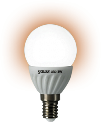 EB105301103 Лампа Gauss LED Ceramic Globe 3W E14 2700K 1/10/100