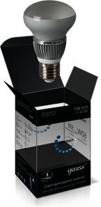 EB106102205-D Лампа Gauss LED E27 5W SMD R63 AC220-240V 4100K FROST диммируемая
