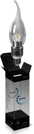 HA104202205-D Лампа Gauss LED Candle Tailed Crystal clear 5W E27 4100K диммируемая 1/10/100
