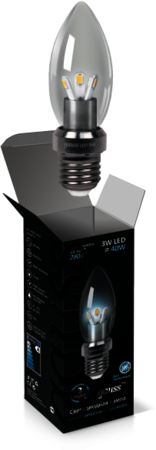 HA103202203 Лампа Gauss LED Candle Crystal clear 3W E27 4100K 1/10/100