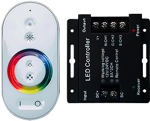 Gauss 201013288 Контроллер для RGB 288W 24А с сенсорным пультом управления цветом (белый)