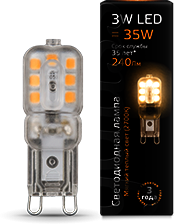 107409103 Лампа Gauss LED G9 AC220-240V 3W 2700K пластик 1/10/200