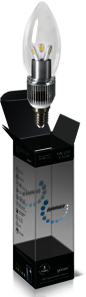HA103201205-D Лампа Gauss LED Candle-dim Crystal clear 5W E14 4100K 1/10/100 диммируемая