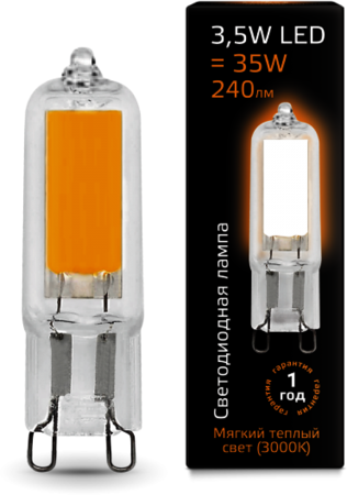 107809103 Лампа Gauss LED G9 AC220-240V 3.5W 3000K Glass 1/10/200